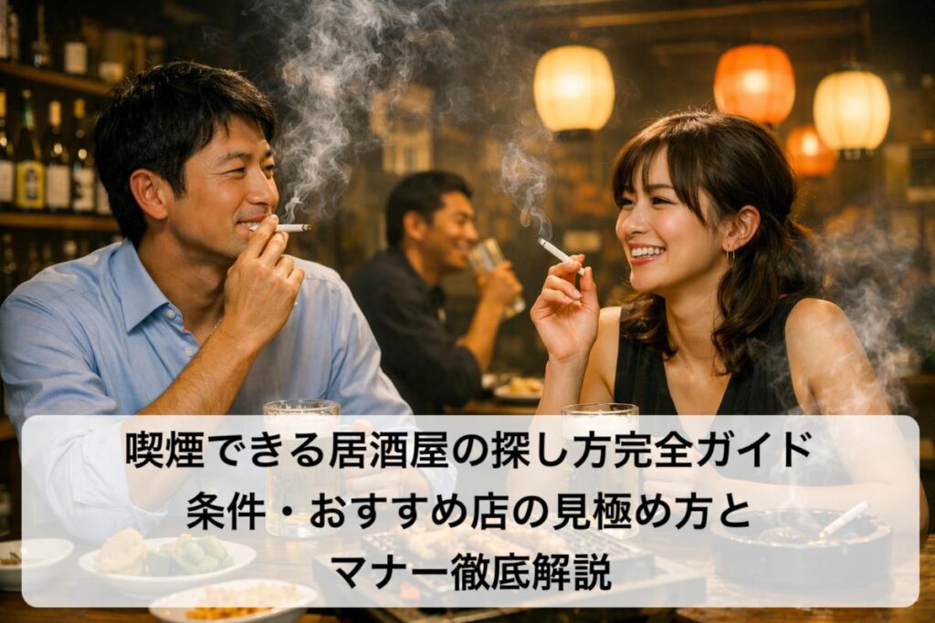 喫煙できる居酒屋の探し方完全ガイド|条件・おすすめ店の見極め方とマナー徹底解説