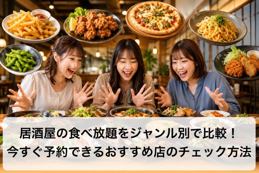 居酒屋の食べ放題をジャンル別で比較!今すぐ予約できるおすすめ店のチェック方法