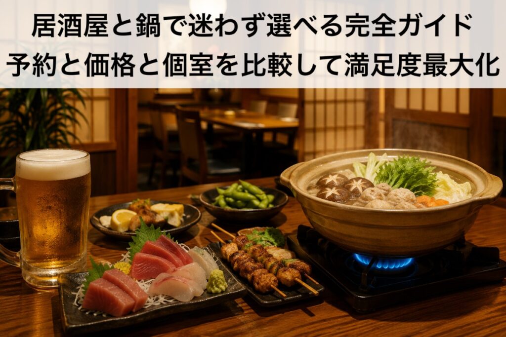 居酒屋と鍋で迷わず選べる完全ガイド |予約と価格と個室を比較して満足度最大化